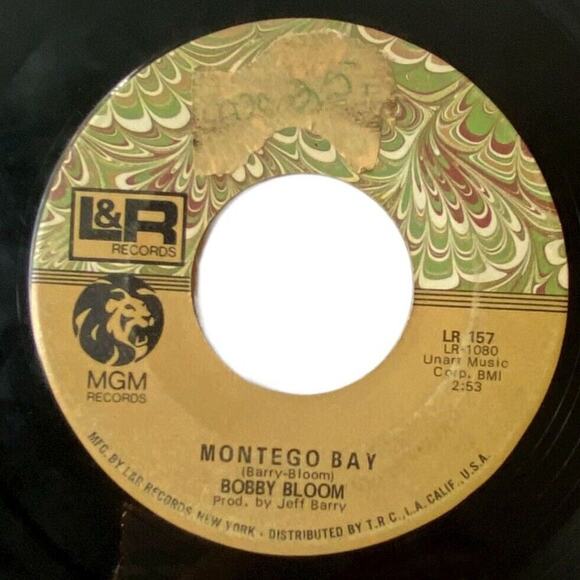 Bobby Bloom Montego Bay/Try A Little Harder 7" Vinyl 1970 L&R Records Reggae - Picture 1 of 8